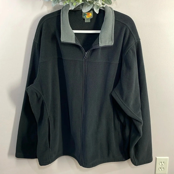Bass Pro Shops Full Zip Fleece Jacket Black 2XL - Picture 1 of 16